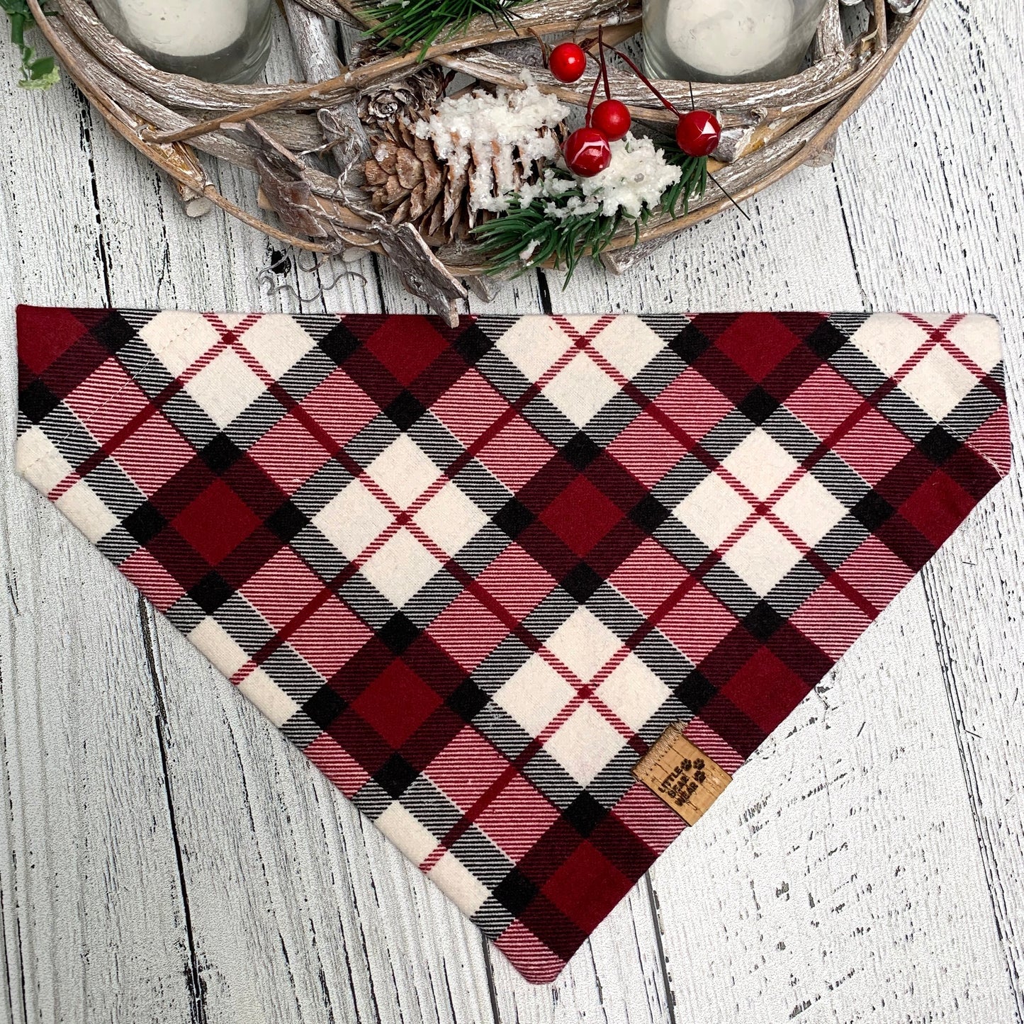 Moog Mistletoe Plaid Bandana
