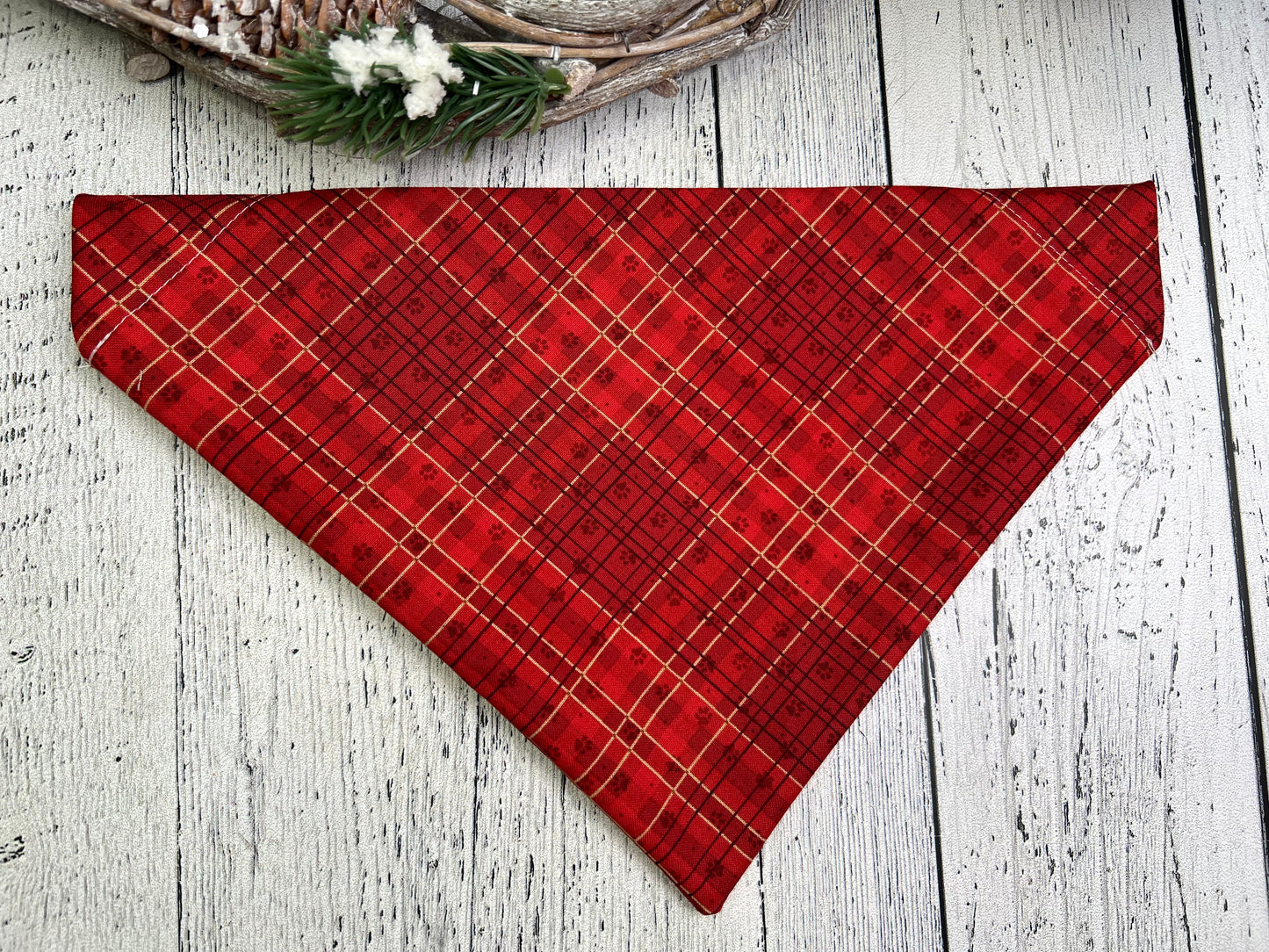 Festive Paws Plaid Bandana