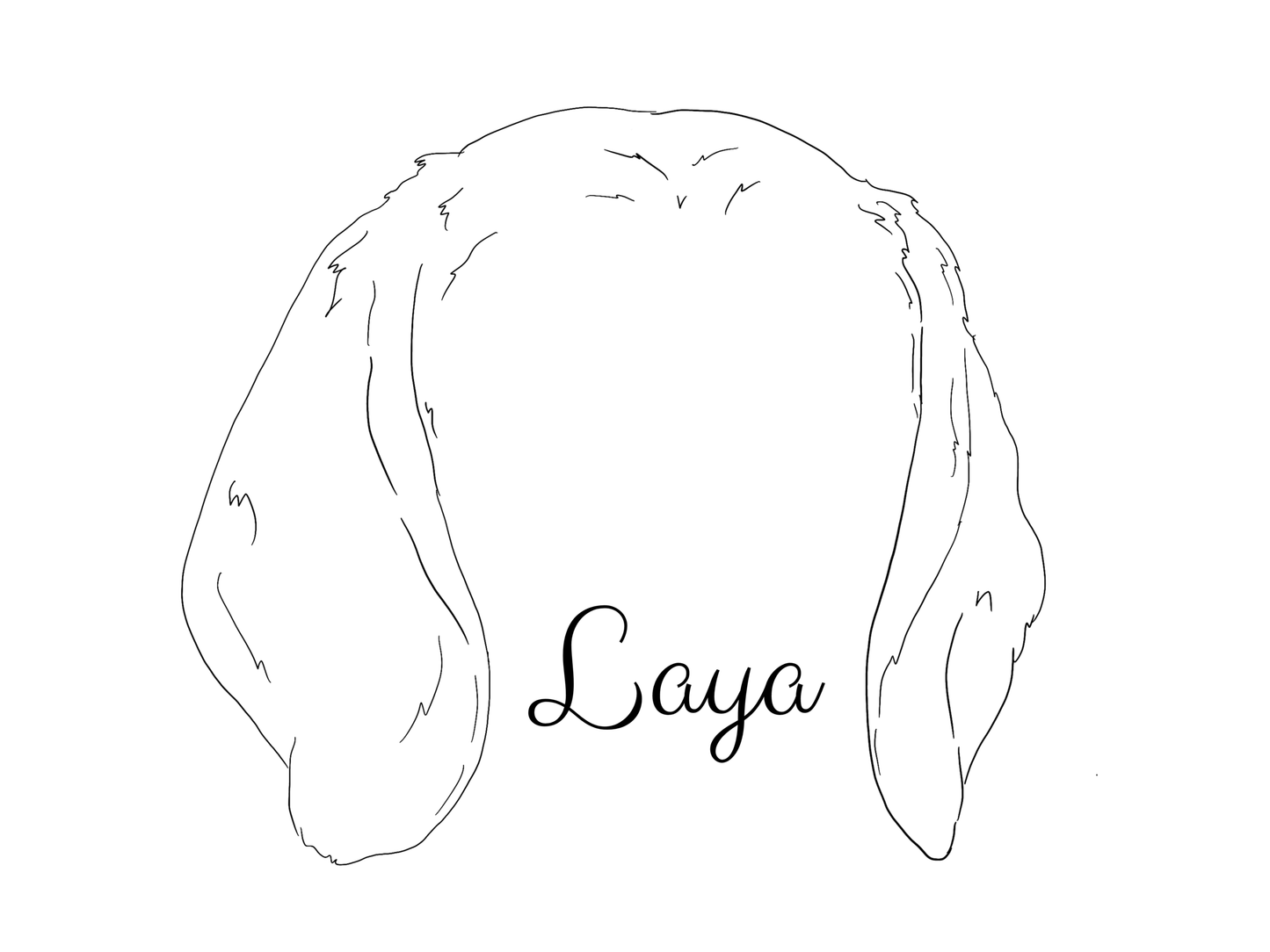 Digital Single Ear Outline Portrait