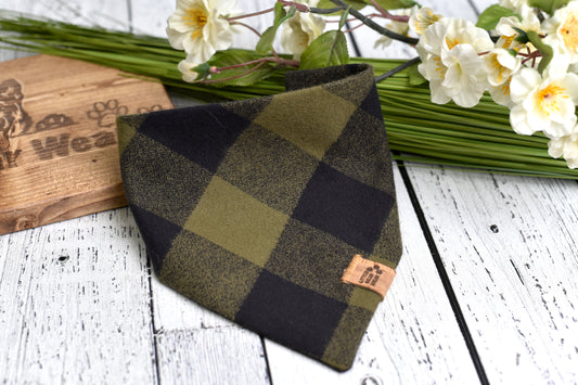 Oakley Olive Plaid Bandana
