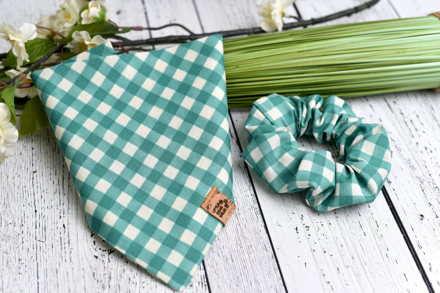 Tippie Teal Plaid Bandana