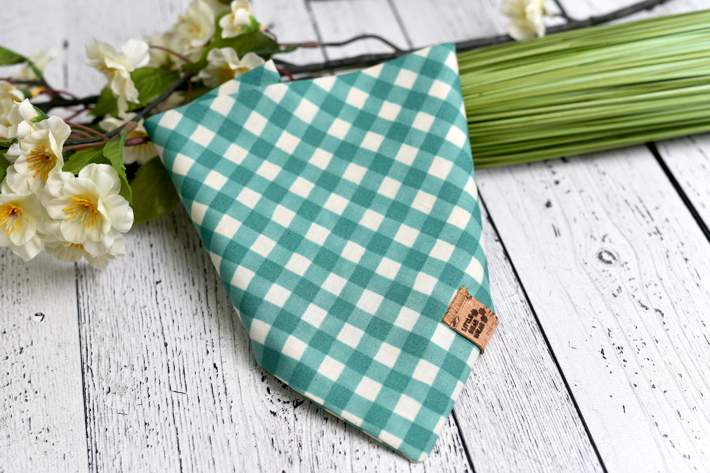 Tippie Teal Plaid Bandana