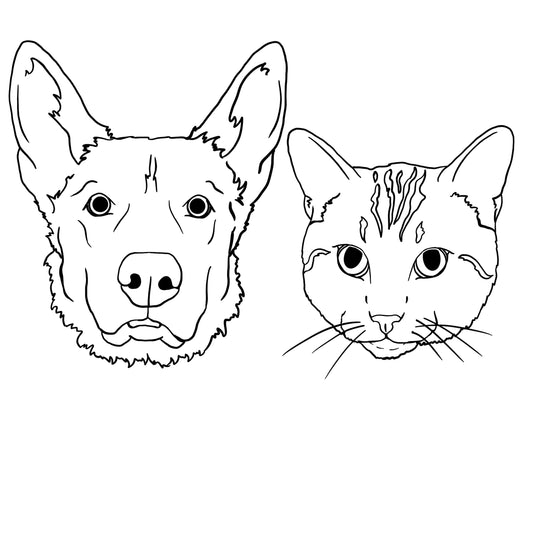 Line Art Pet Portrait Vinyl Decal