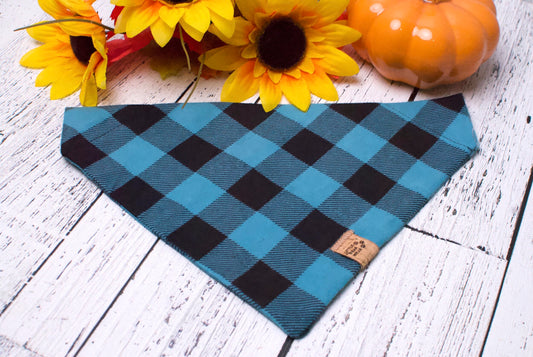 Timber Teal Plaid Bandana