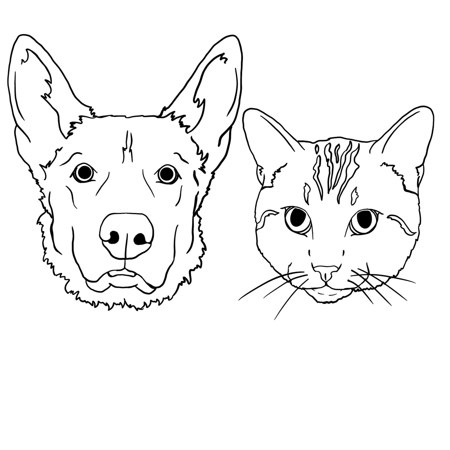 Line Art Pet Portrait Vinyl Decal